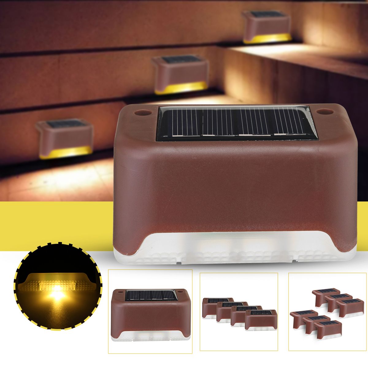 1PC4PCS6PCS-Solar-Powered-LED-Deck-Light-Warm-White-Outdoor-Path-Garden-Stairs-Step-Fence-Wall-Lamp-1705500