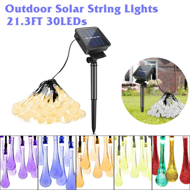 213ft-30LEDs-Outdoor-Solar-String-Lights-Waterproof-Waterdrop-Colorful-Decor-1678246