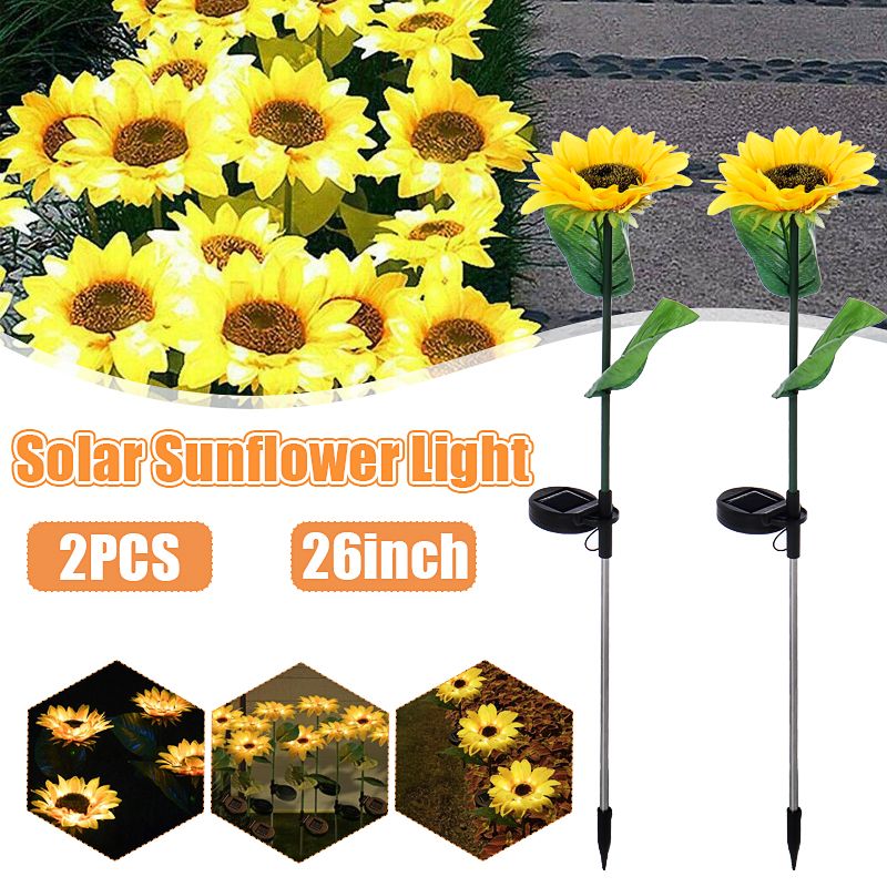 2Pcs-Solar-Powered-Garden-Light-Waterproof-Yard-Path-LED-Lamp-Sunflower-Shaped-1760843