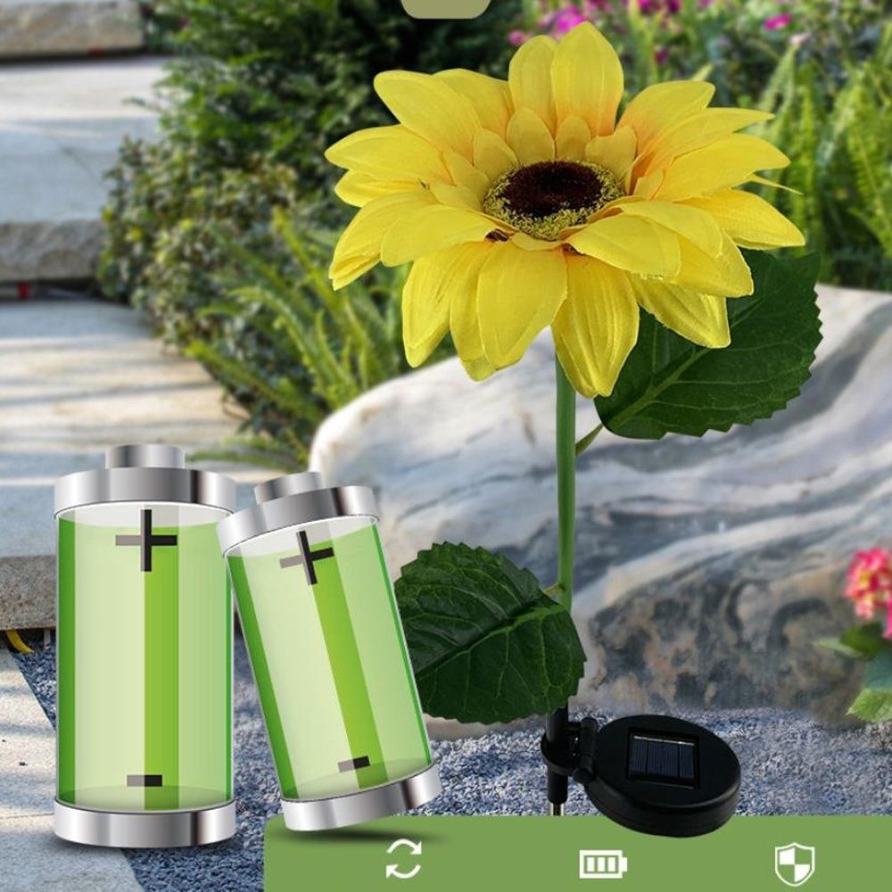 2Pcs-Solar-Powered-Garden-Light-Waterproof-Yard-Path-LED-Lamp-Sunflower-Shaped-1760843