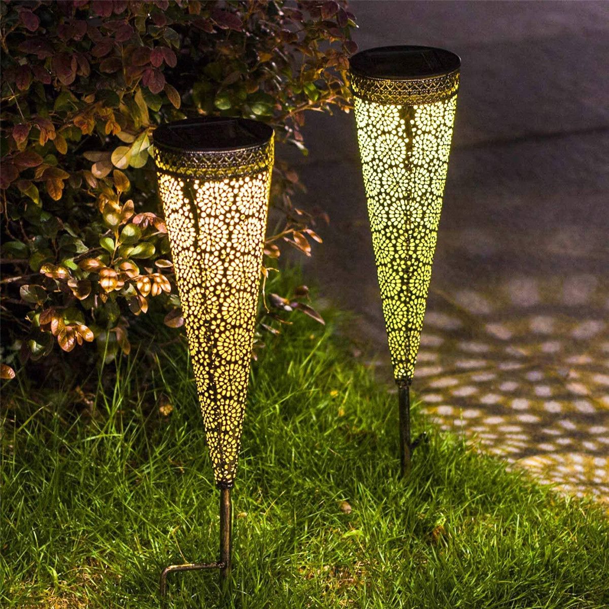 2Pcs-Solar-Powered-LED-Garden-Hollowed-Light-Floor-Decking-Patio-Decor-Yard-Lamp-1722009