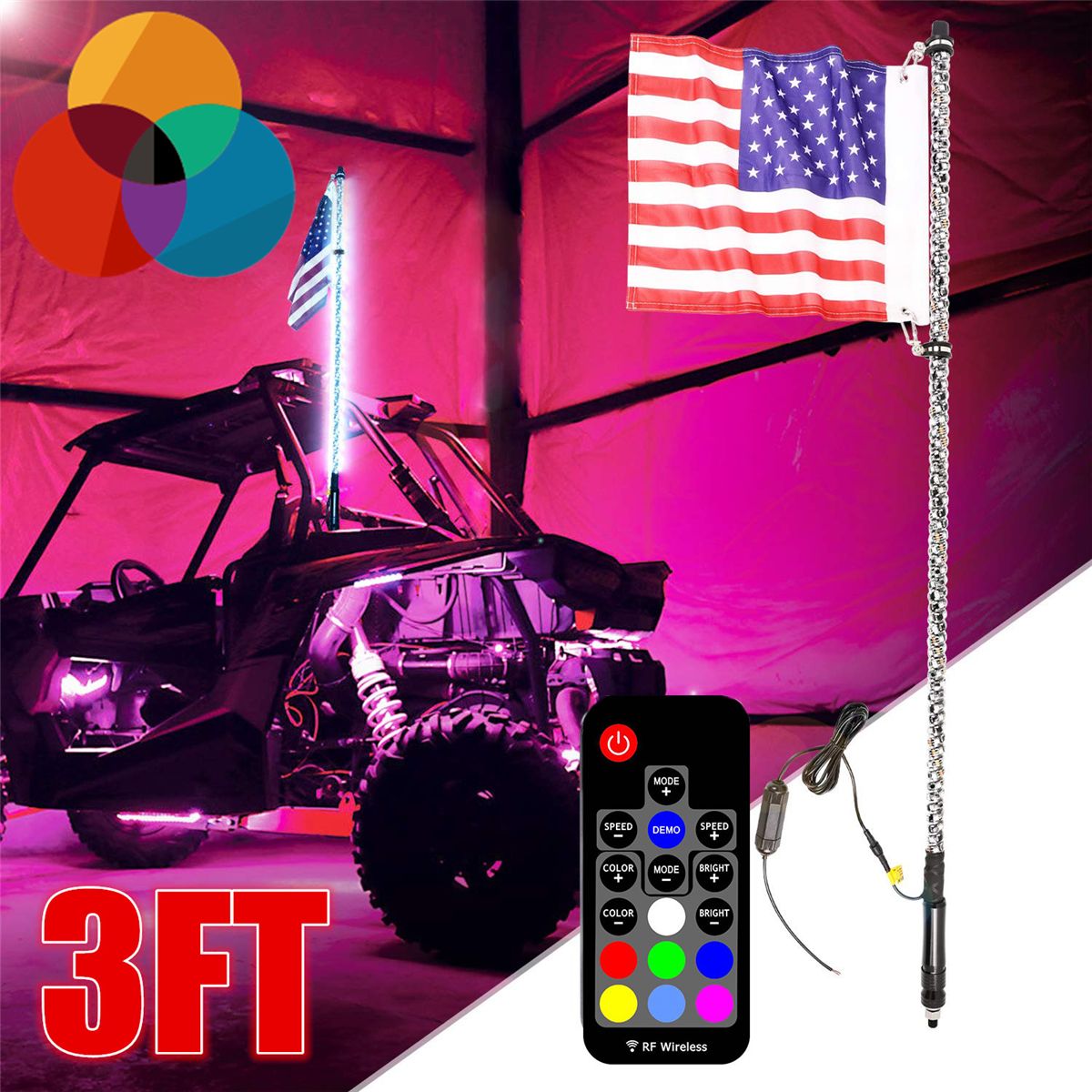 3FT-09M-RGB-LED-Bulb-Whip-360deg-Spiral-with-US-Flag--Remote-For-SUV-ATV-RZR-UTV-1621080