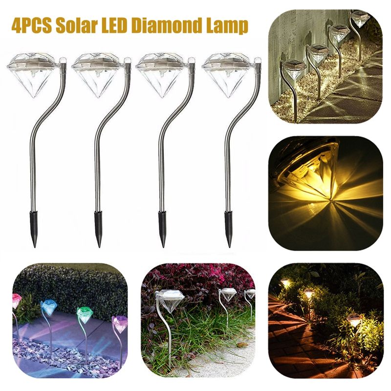 4-PCS-Solar-Lights-Stainless-Steel-Colour-Chang-Path-Garden-Diamond-Stake-Lights-1689334
