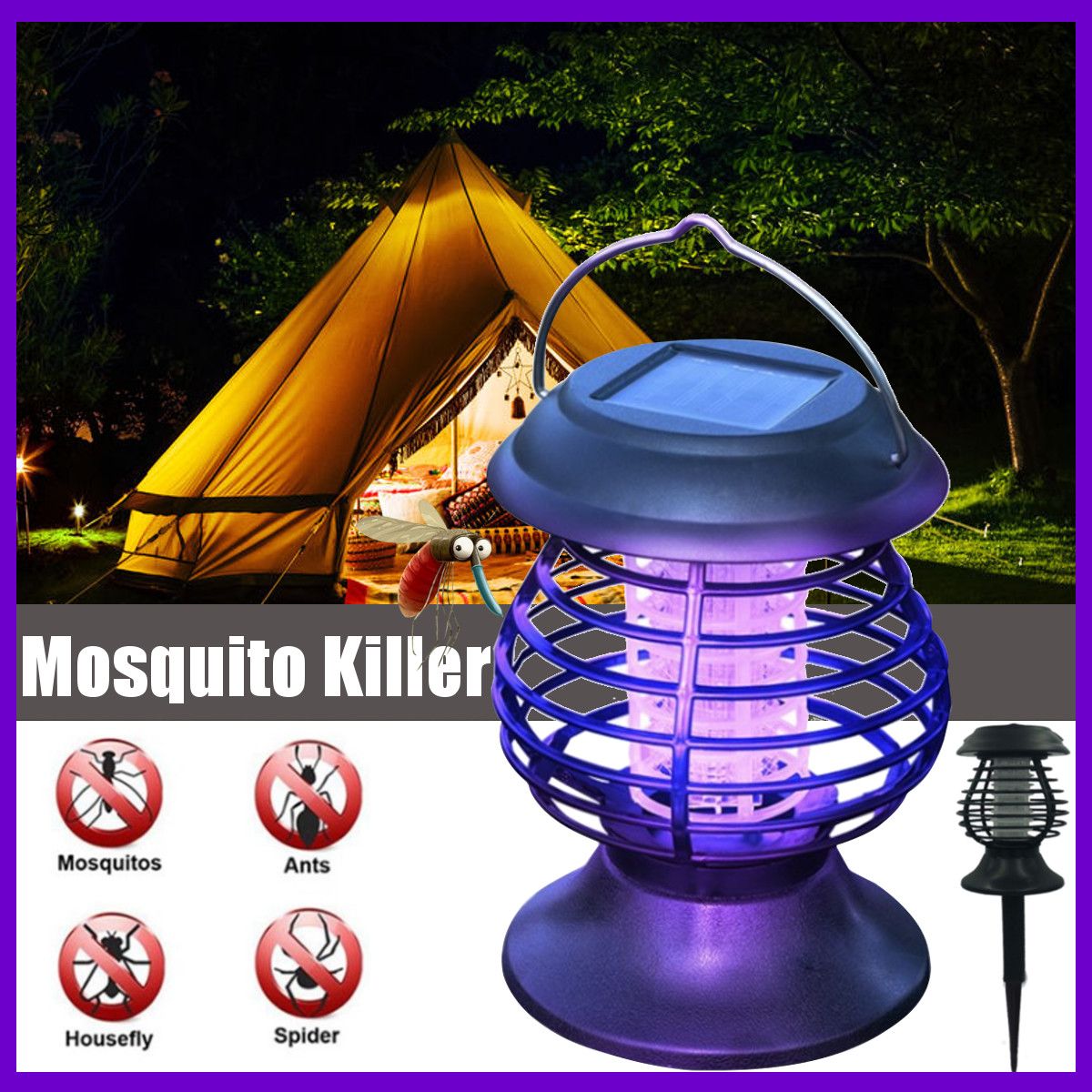 Electric-Fly-Zapper-Mosquito-Insect-Killer-UV-LED-Purple-Tube-Light-Trap-Pest-Solar-IP65-Working-8-H-1693978
