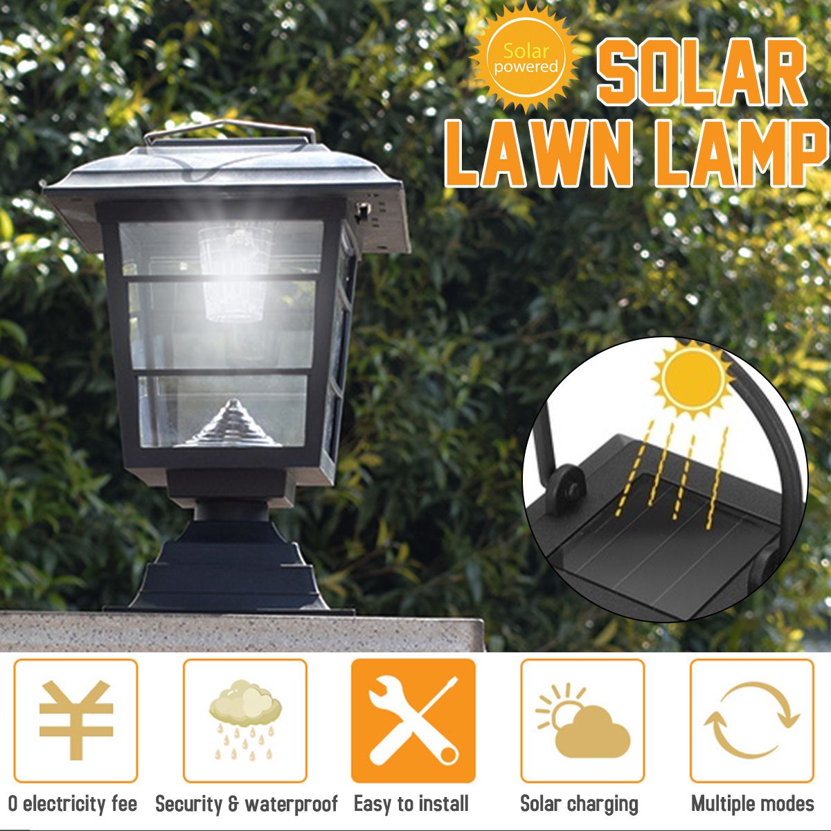 Solar-Post-Cap-Lawn-Lamp-Outdoor-Garden-LED-Waterproof-Decorative-Wall-Light-1675240