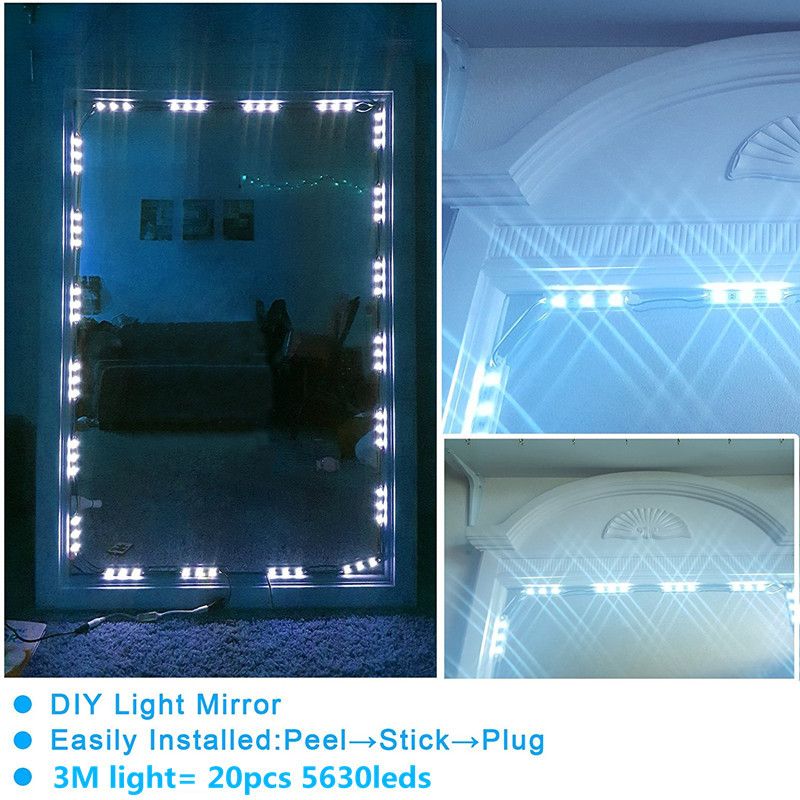 3M-Waterproof-SMD5630-LED-White-Mirror-Makeup-Module-Strip-Light--Remote-Control-AC110-240V-1148297