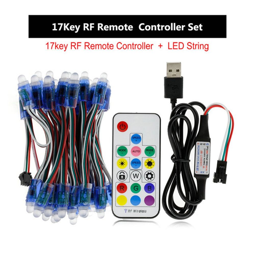 50PCS-5M-21W-WS2811-IP68-Full-Color-RGB-LED-Pixel-Module-Strip-Light-with-17keys-Remote-Control-DC5V-1346218