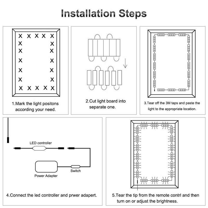 6W-SMD5630-Dimmable-Waterproof-White-30-LED-Module-Strip-Light-Cabinet-Mirror-Lamp-Kit-AC110-240V-1292534