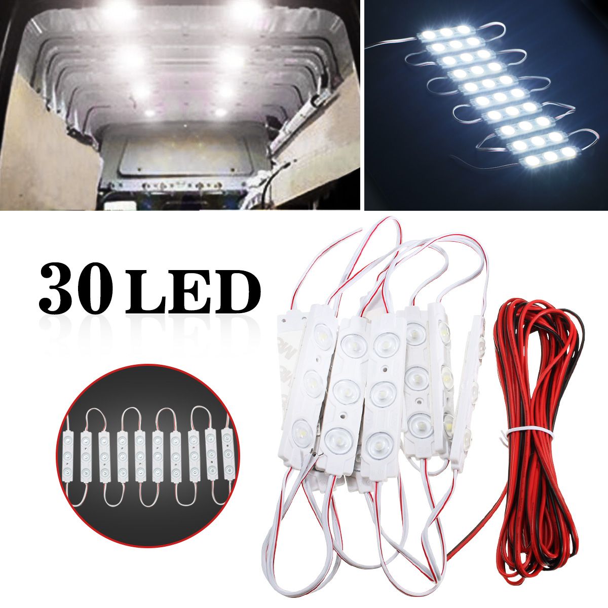 AMBOTHER-DC12V-LED-Module-Strip-Light-Waterproof-Reading-Car-Decorative-Lamp--5M-Cable-Line-1678729