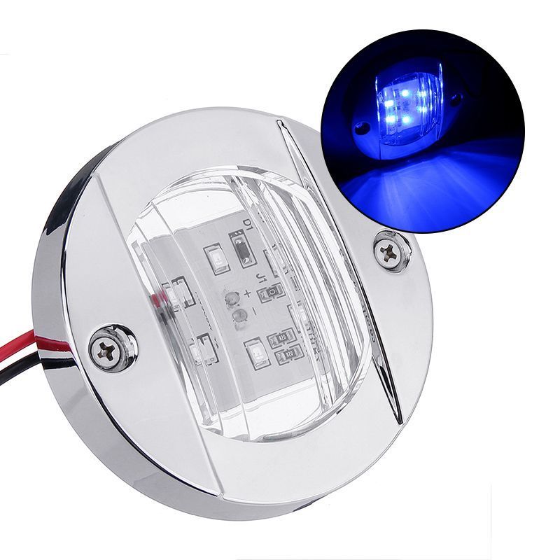 12V-LED-Work-Light-Marine-Yacht-Stern-Lights-Chrome-Transom-Mount-Navigation-1615327