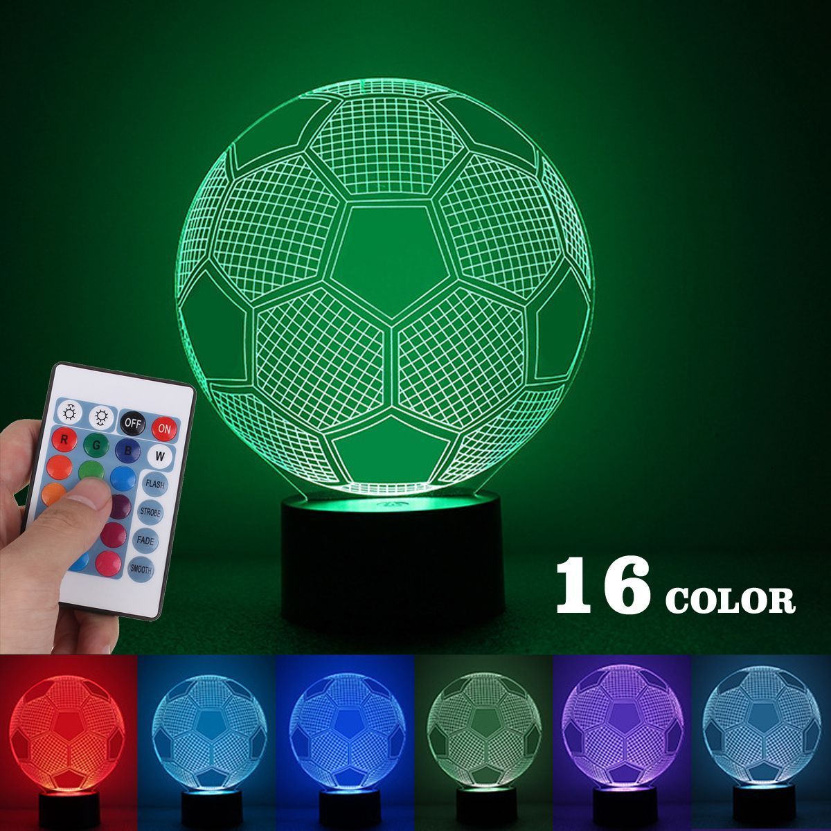3D-Football-LED-Night-Light-16-Color-Adjustable-USB-4-Mode-Lamp--Remote-Control-1681825