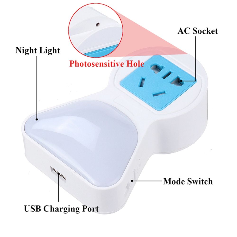 5A-9-LED-Plug-Socket-Lamp-Plug-in-Wall-Hallway-Night-Light-USB-Charging-USEU-Plug-1479176