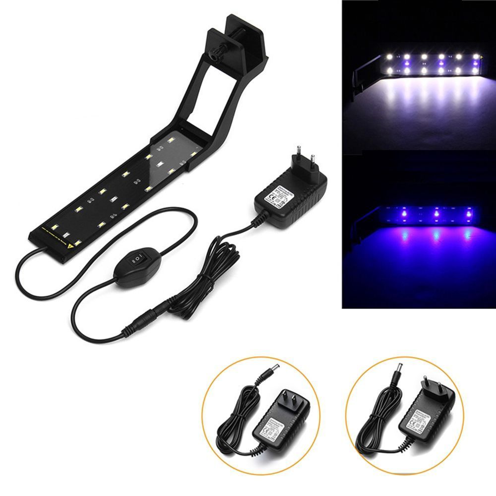 6W-23cm-Blue--White-LED-Adjustable-Aquarium-Fish-Tank-Lamp-Super-Slim-Clip-On-Light-1358339