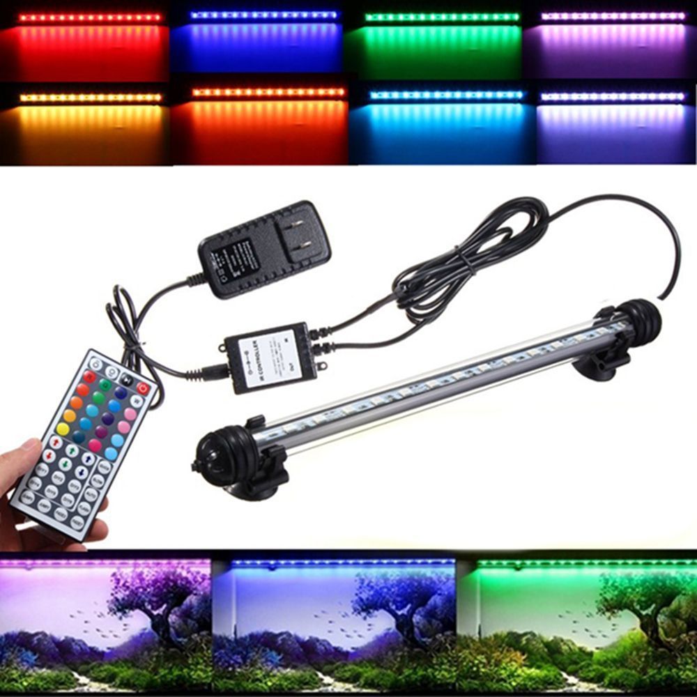 AC110-240V-18CM-5050-29W-RGB-LED-Aquarium-Fish-Tank-Light-Color-Changing-Bar-Submersible-Lamp--44Key-1706000