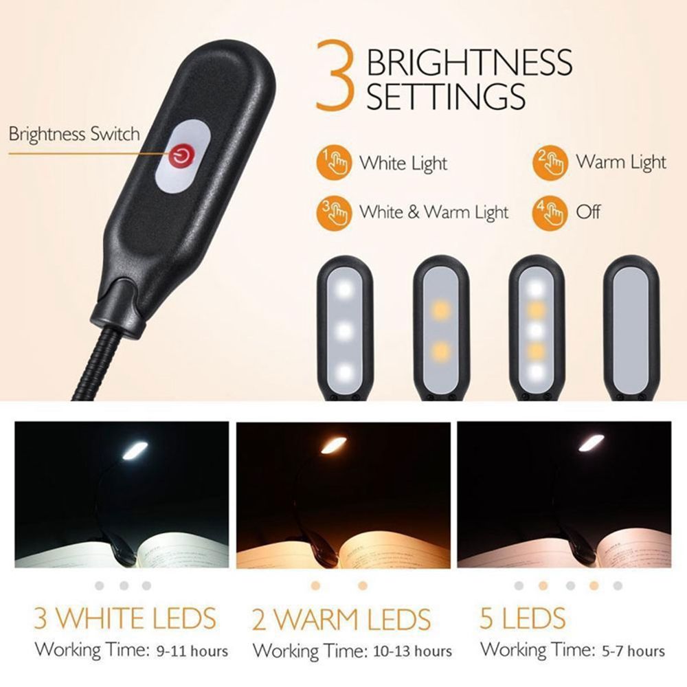 Battery-Powered-Flexible-1W-5-LED-Clip-Night-Light-3-Brightness-Modes-Table-Lamp-for-Reading-Book-1381578