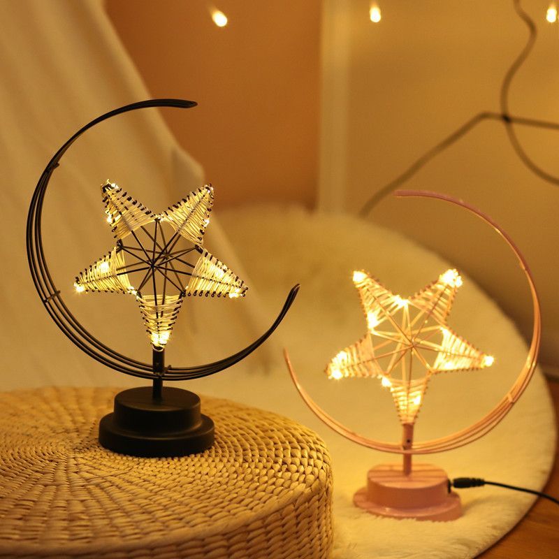 BatteryUSB-Powered-Warm-Light-BlackPink-Star-Moon-Night-Light-Desk-Lamp-Birthday-Gift-1759051