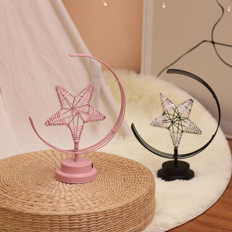 BatteryUSB-Powered-Warm-Light-BlackPink-Star-Moon-Night-Light-Desk-Lamp-Birthday-Gift-1759051