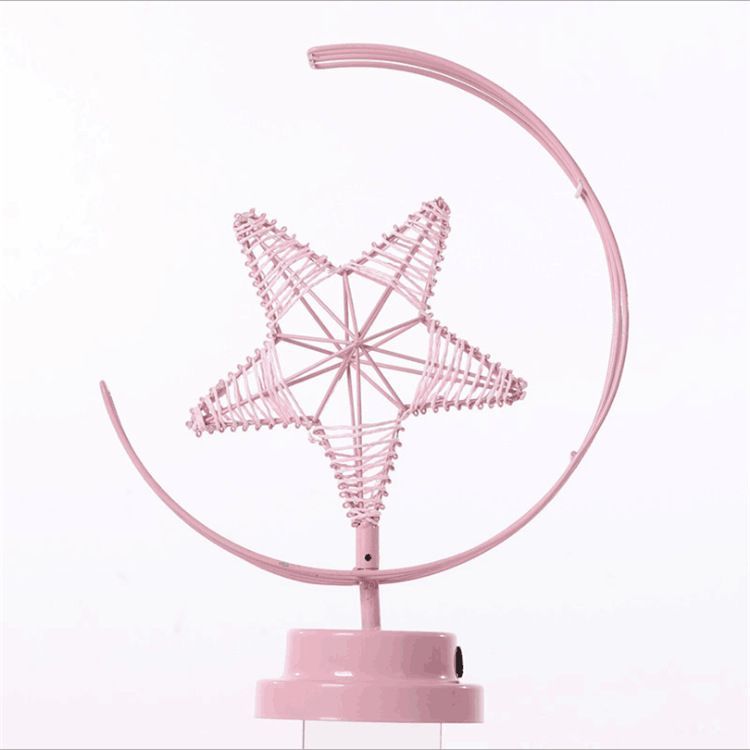 BatteryUSB-Powered-Warm-Light-BlackPink-Star-Moon-Night-Light-Desk-Lamp-Birthday-Gift-1759051