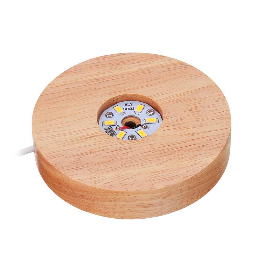 Circular-Lampholder-Solid-Wood-USB-Interface-Trophy-Laser-LED-Night-Light-Stand-Base-1439234