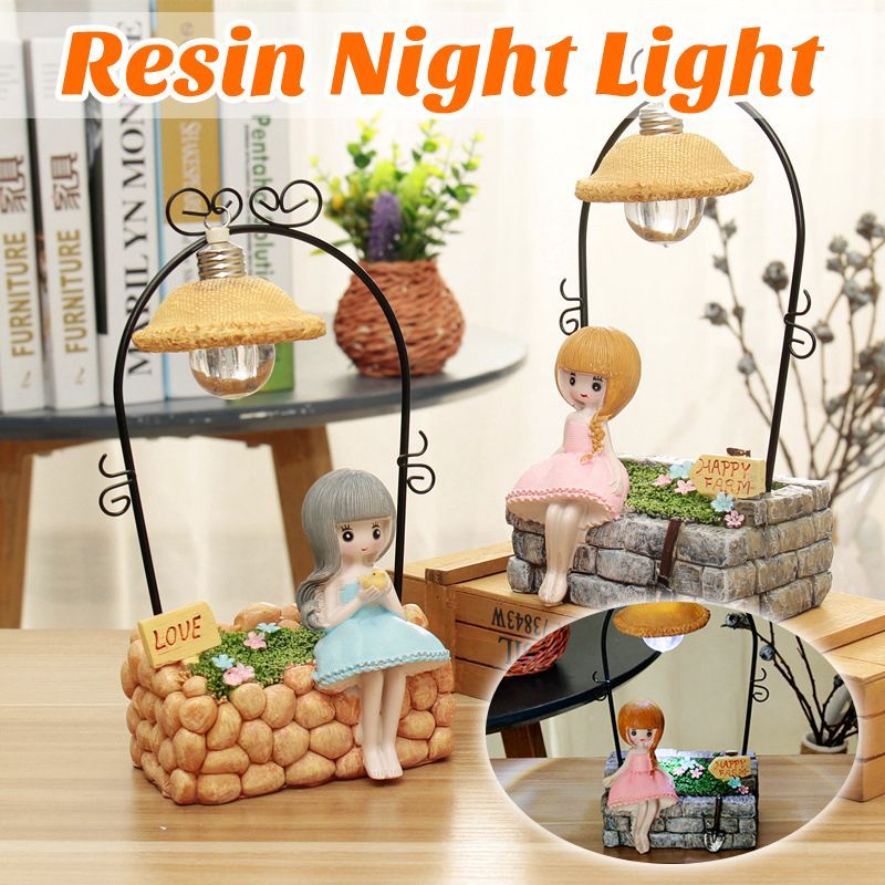 Creative-Farm-Girl-Table-Night-Light-Resin-Craft-Character-Ornaments-Xmas-Gifts-1640922