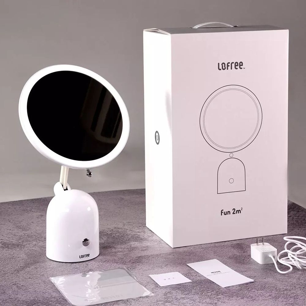 Lofree-Makeup-Mirror-with-LED-Light-Portable-USB-Rechargeable-Dimmable-Lamp-Adjustable-Hand-from-1615320