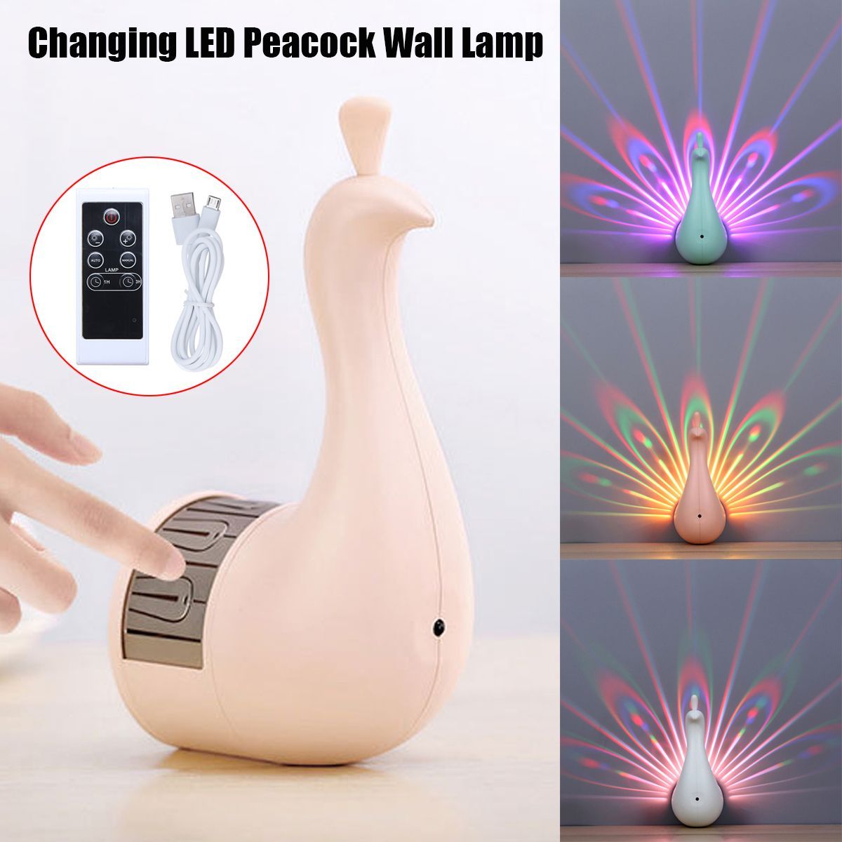 Remote-Control-Night-Light-Projector-7-Color-Changing-LED-Peacock-Wall-Lamp-Gift-1570146