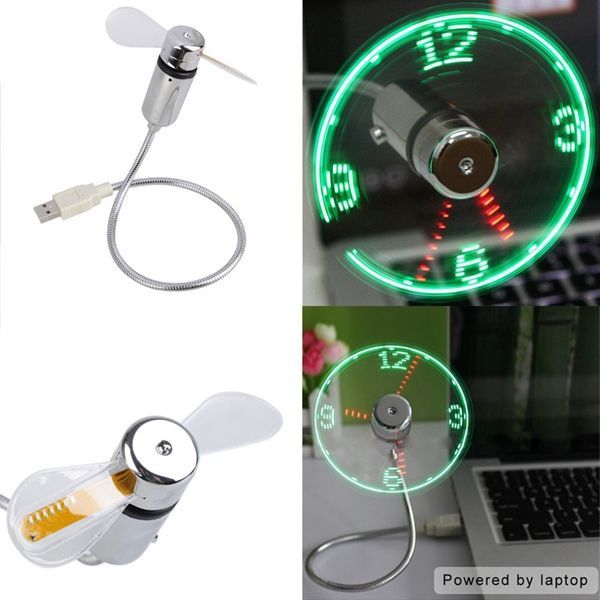 USB-Mini-Flexible-Fan-Clock-with-LED-Light-For-PC-Laptop-992178