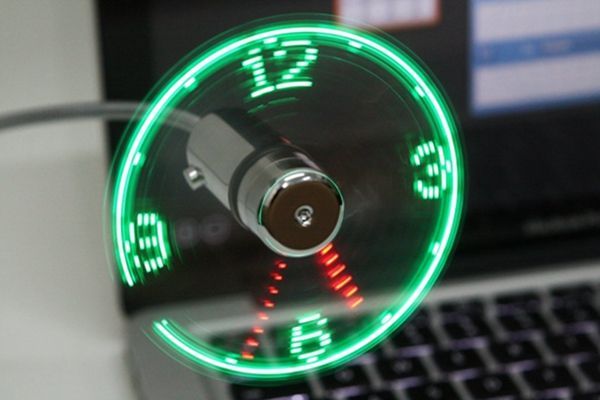 USB-Mini-Flexible-Fan-Clock-with-LED-Light-For-PC-Laptop-992178