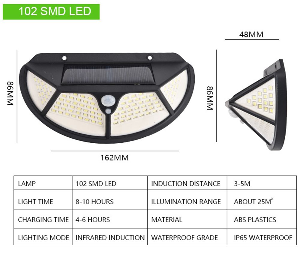 102SMD122COB-Four-sided-PIR-Motion-Sensor-LED-Solar-Lamp-Waterproof-3-Modes-Garden-Wall-Lamp-1747006