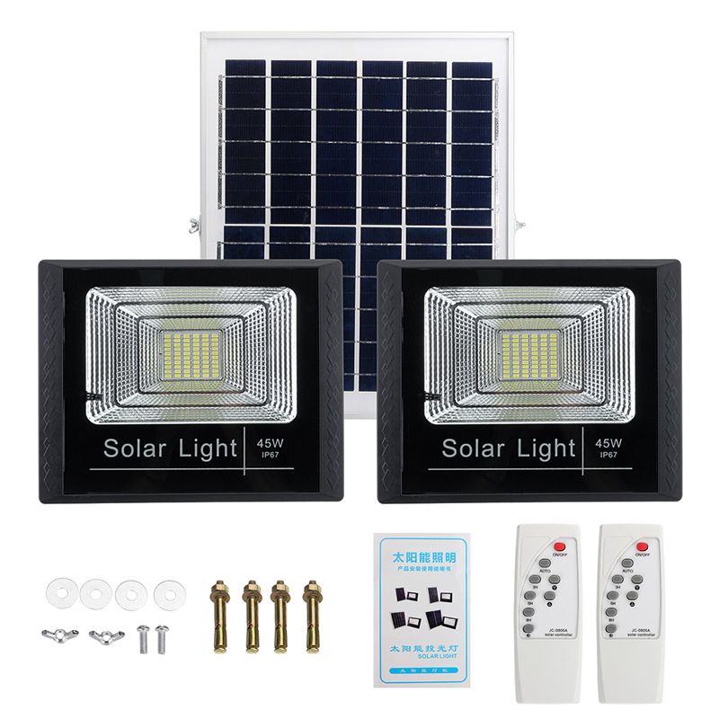 10W-25W-45W-65W-Solar-Panel-with-2-Wall-Lights-Waterproof-Remote-Control-Flood-Light-Park-Yard-Garde-1588496