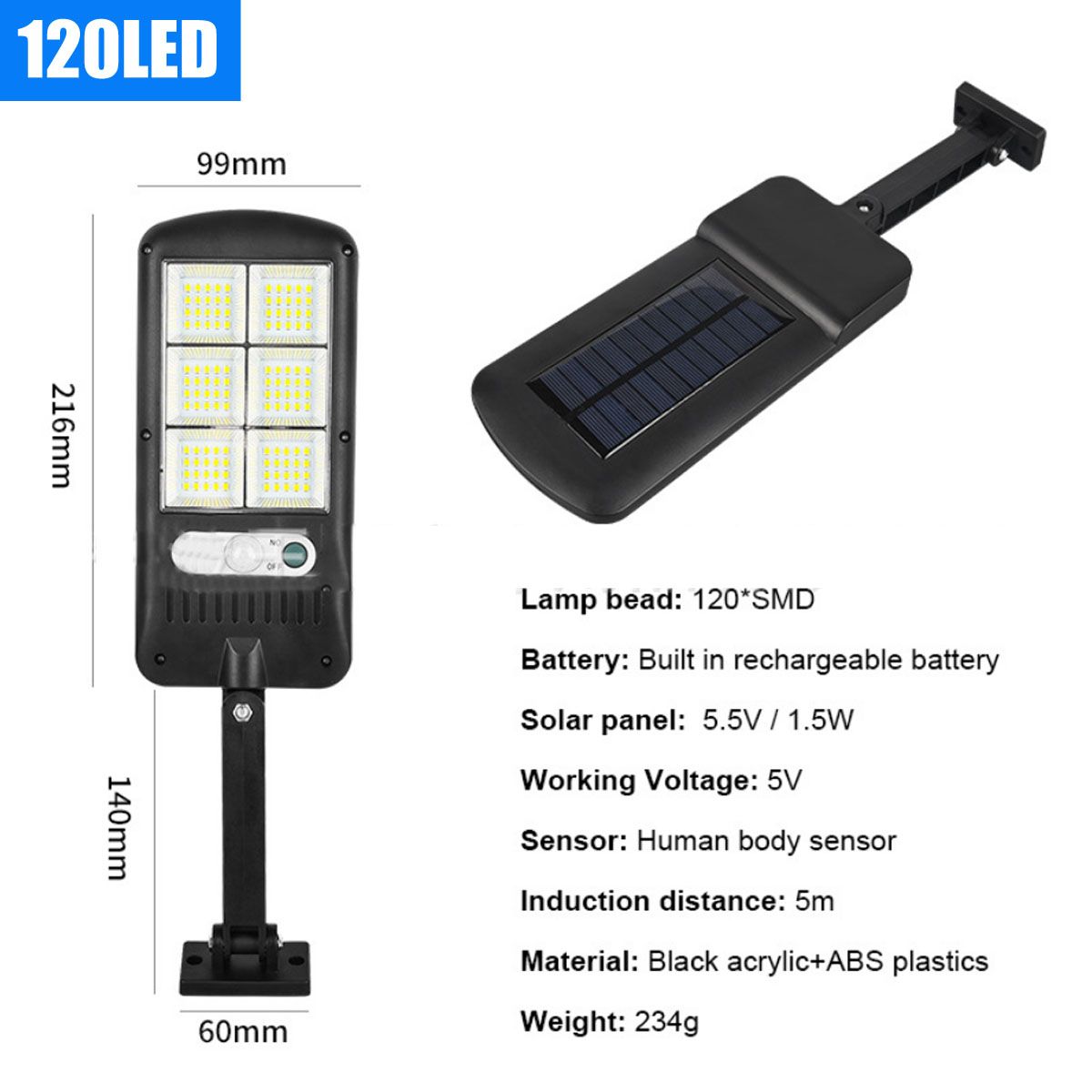 124Pcs-120LED-Solar-PIR-Motion-Sensor-Wall-Light-Outdoor-Garden-Street-Security-Light-Waterproof-1703681