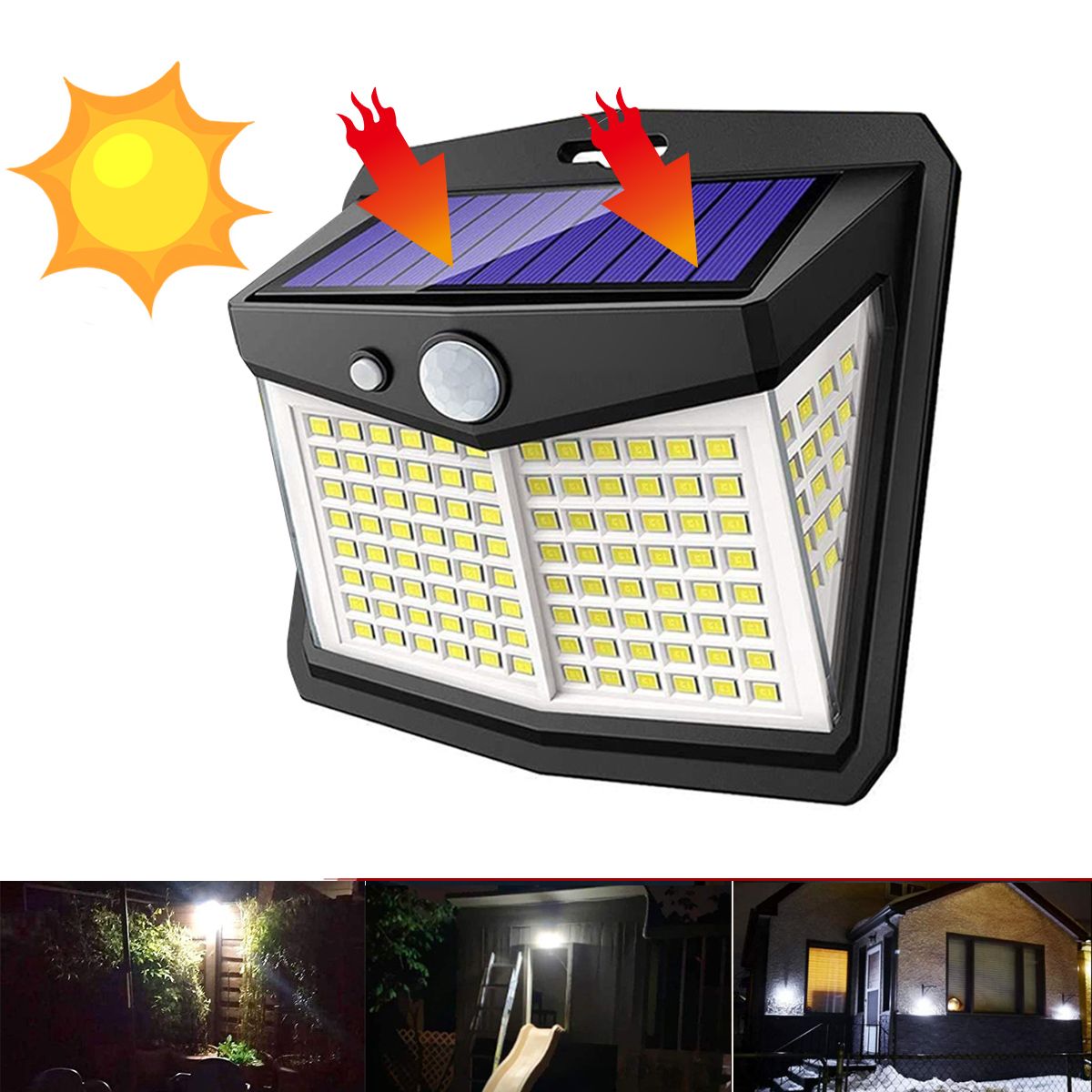 128LED-Solar-Light-Infrared-Motion-Sensor-Garden-Security-Wall-Light-3-Modes-20Ft-Sensing-Distance-W-1769335