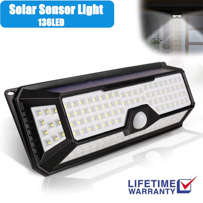 136-LED-Four-sided-Solar-Garden-Light-Body-PIR-Motion-Sensor-Lamp-3400mAh-Yard-1691616