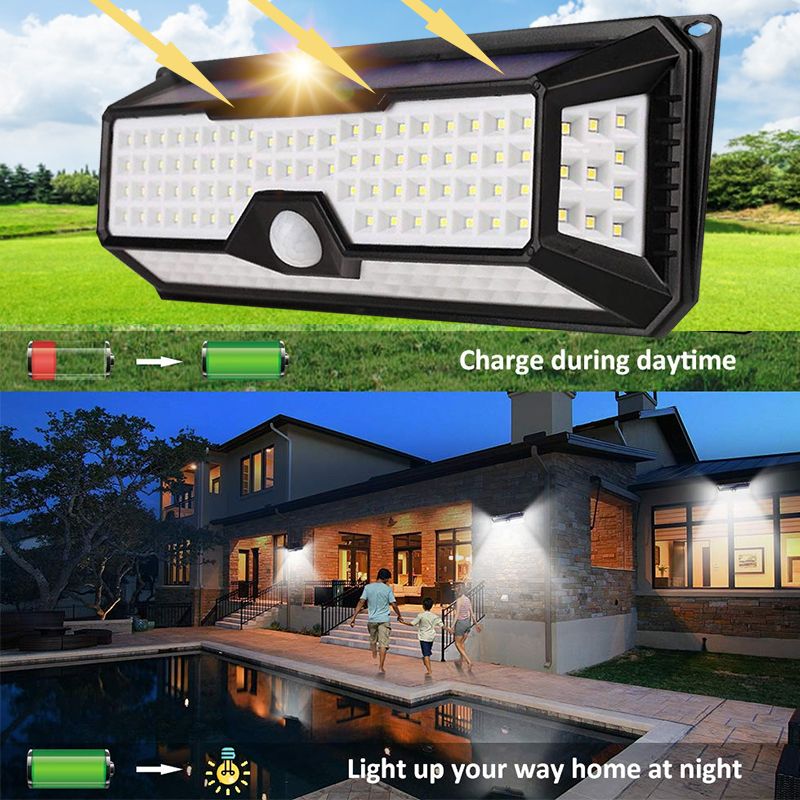 136-LED-Four-sided-Solar-Garden-Light-Body-PIR-Motion-Sensor-Lamp-3400mAh-Yard-1691616