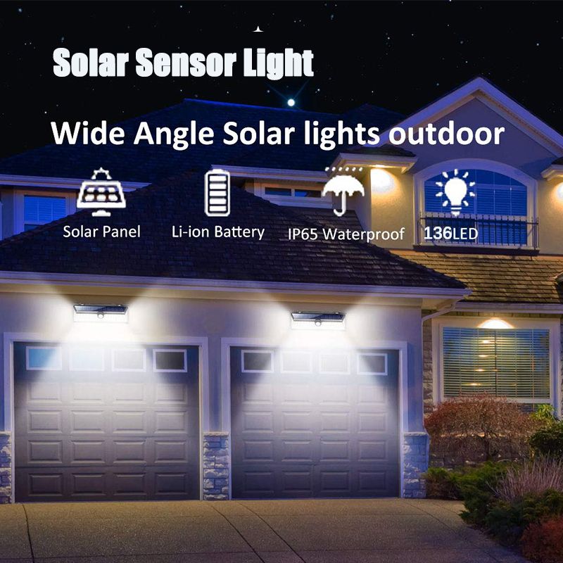 136-LED-Four-sided-Solar-Garden-Light-Body-PIR-Motion-Sensor-Lamp-3400mAh-Yard-1691616