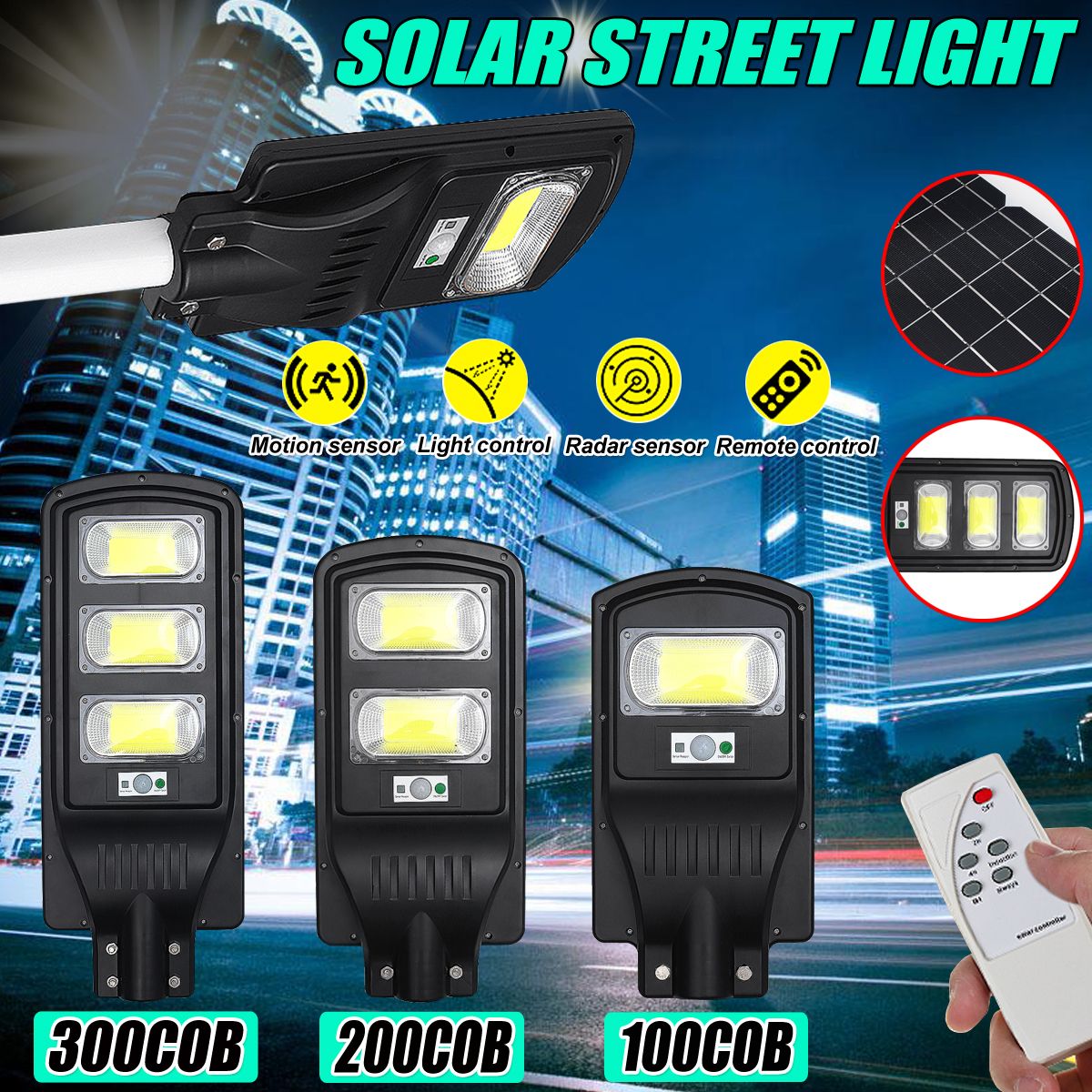 200400600W-Solar-Motion-Sensor-Outdoor--Wall-Street-Light-Garden-Lamp--Remote-1652888