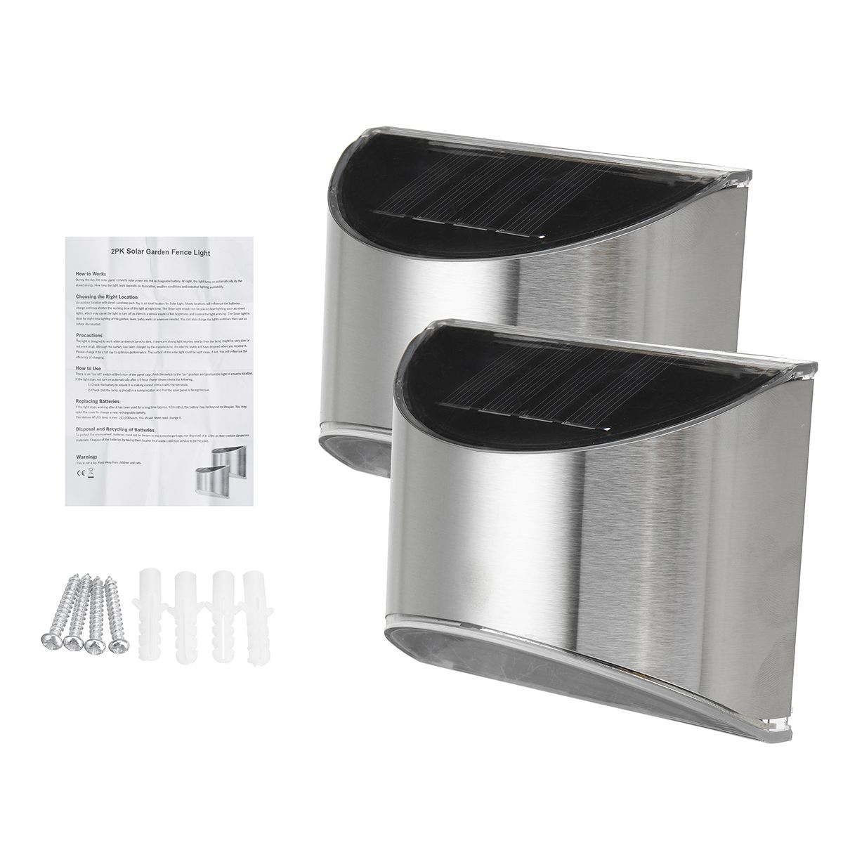 2pcs-Waterproof-Stainless-Steel-Solar-Wall-Lights-Outdoor-Fence-Post-Step-Lights-1757552