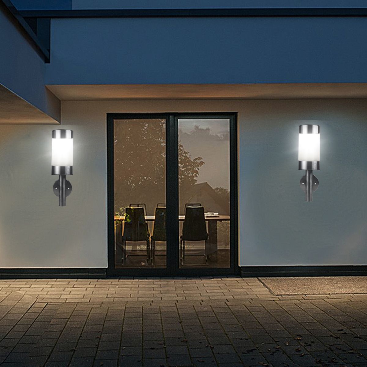 2x-Stainless-Steel-Solar-Powered-LED-Wall-Lights-Shed-Fence-Door-Outdoor-Garden-1757565