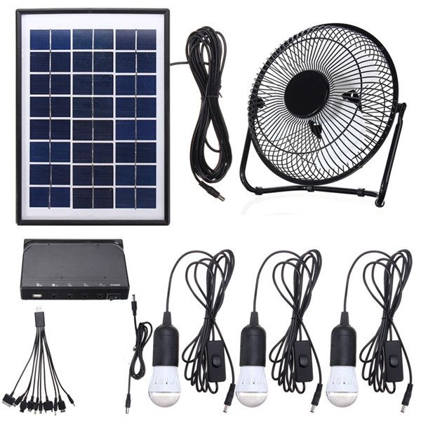 33W-Solar-Power-Panel-USB-Charging-LED-Light-with-Fan-Kit-for-Home-Outdoor-Camping-1215679