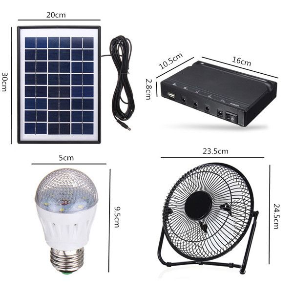 33W-Solar-Power-Panel-USB-Charging-LED-Light-with-Fan-Kit-for-Home-Outdoor-Camping-1215679