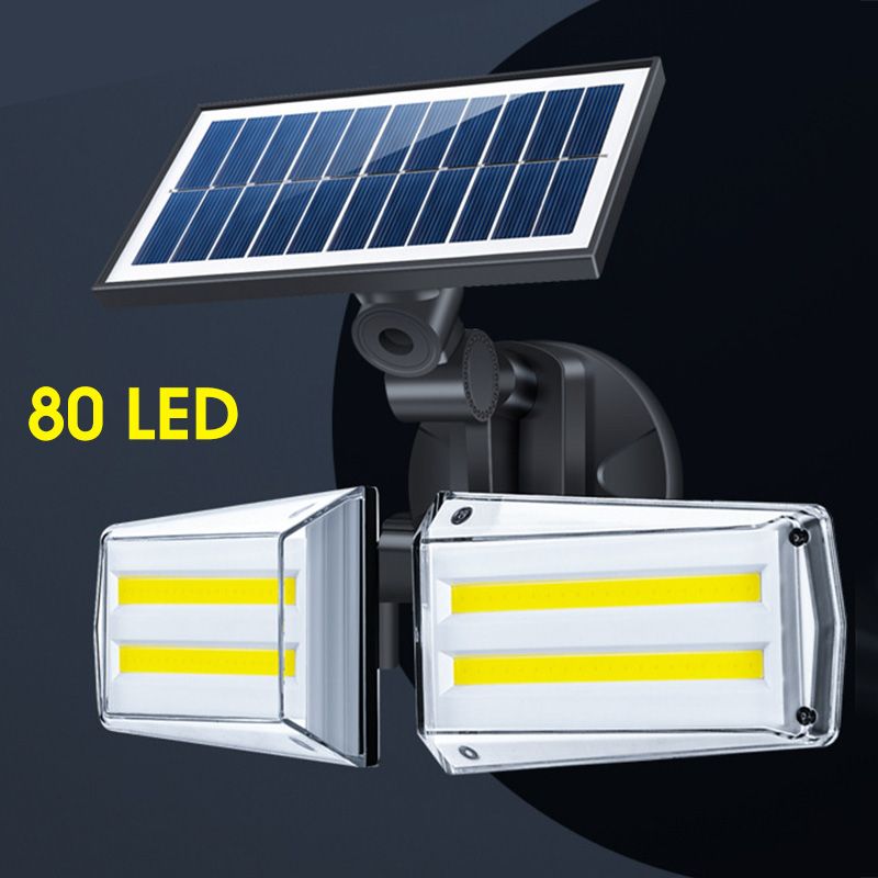 42LED80COB-Solar-Wall-Lamp-Microwave-Human-Induction-Double-Rotate-Head-Waterproof-Solar-Street-Lamp-1722154