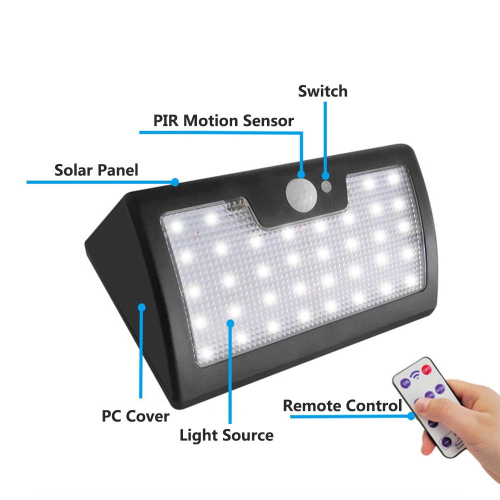 6W-Solar-Powered-40-LED-6-Modes-PIR-Motion-Sensor-Remote-Control-Dimmable-Wall-Light-Waterproof-1345898
