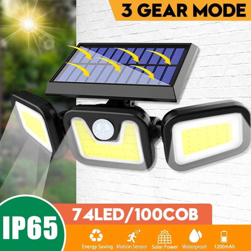 74LED100COB-3-Modes-Solar-Wall-Light-Triple-Head-Outdoor-Sensor-Light-1677430