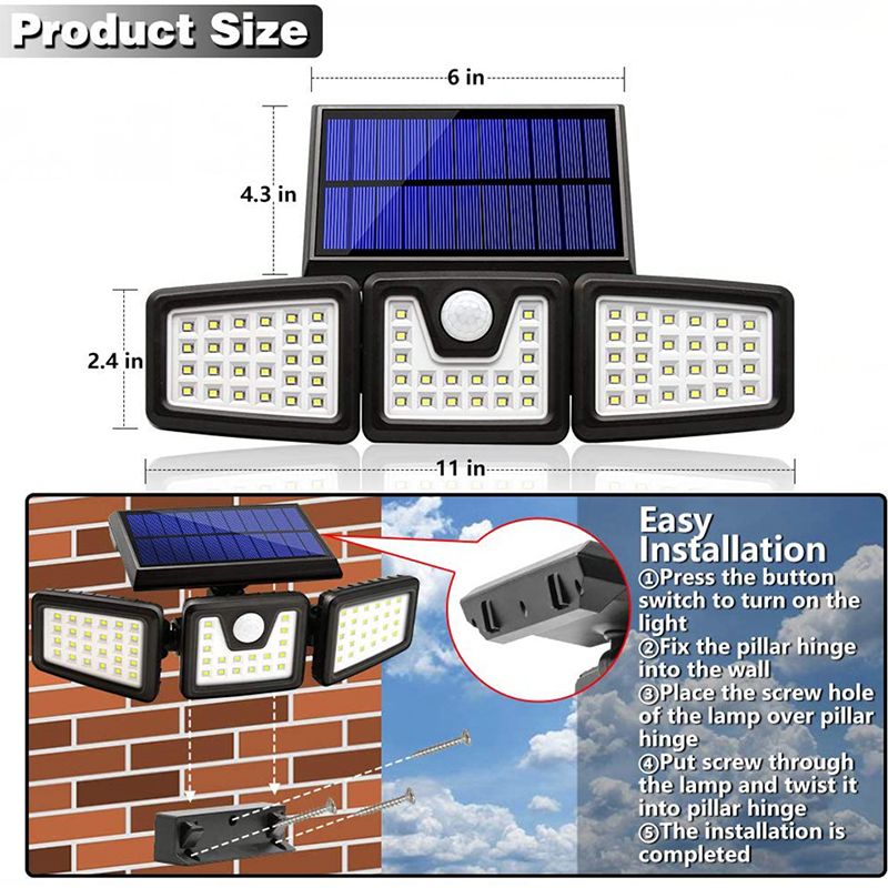 74LED100COB-3-Modes-Solar-Wall-Light-Triple-Head-Outdoor-Sensor-Light-1677430