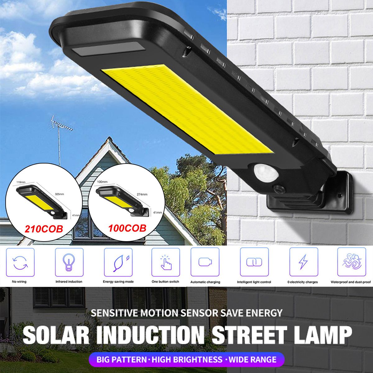 Solar-Power-100210-COB-LED-Street-Light-Outdoor-Gradent-Path-Wall-Lamp-Waterproof-1587407