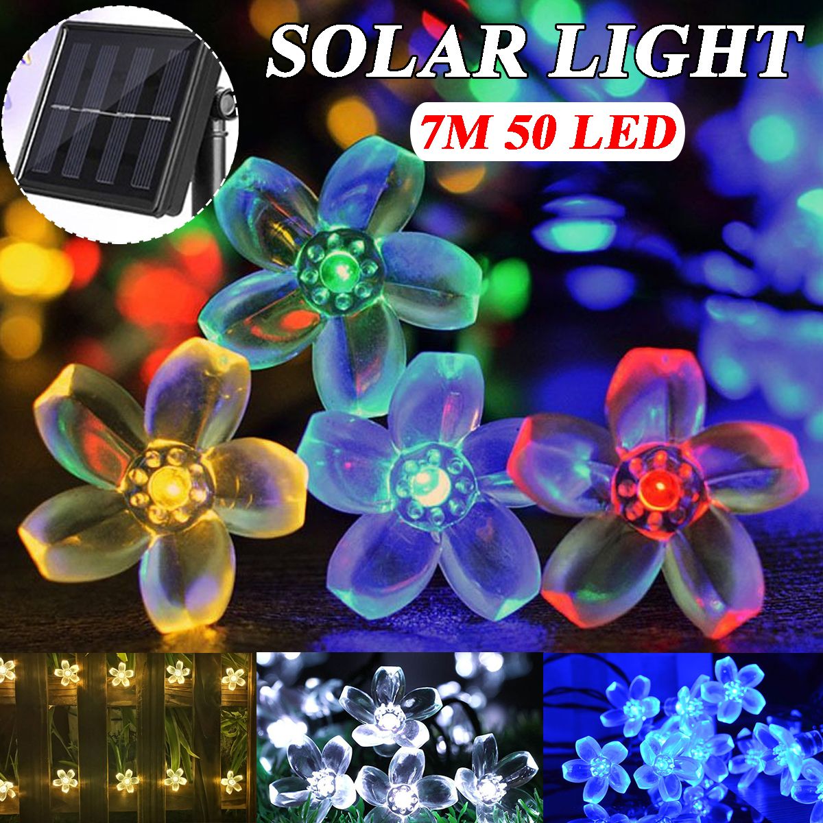 Solar-Powered-7M-LED-Sakura-Flower-String-Light-Long-Bright--Single-Mode7-Modes-Outdoor-Garden-Bloss-1633375