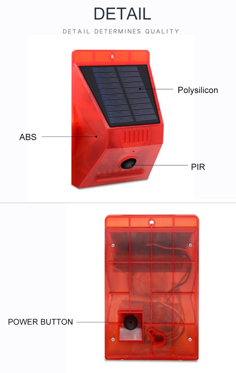 SolarUSB-Powered-Alarm-Light-Remote-Control-Human-Body-Induction-Infrared-129dB-Sound-and-Flashing-S-1762688