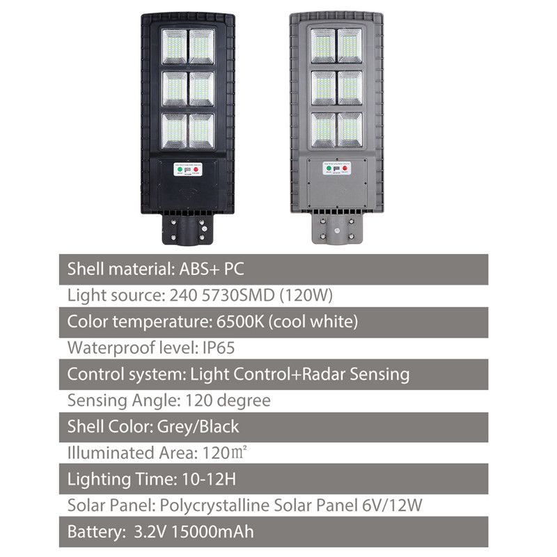 150W-Solar-Street-Light-PIR-Motion-Sensor-Outdoor-Garden-Wall-Lamp-GreyBlack-1641518