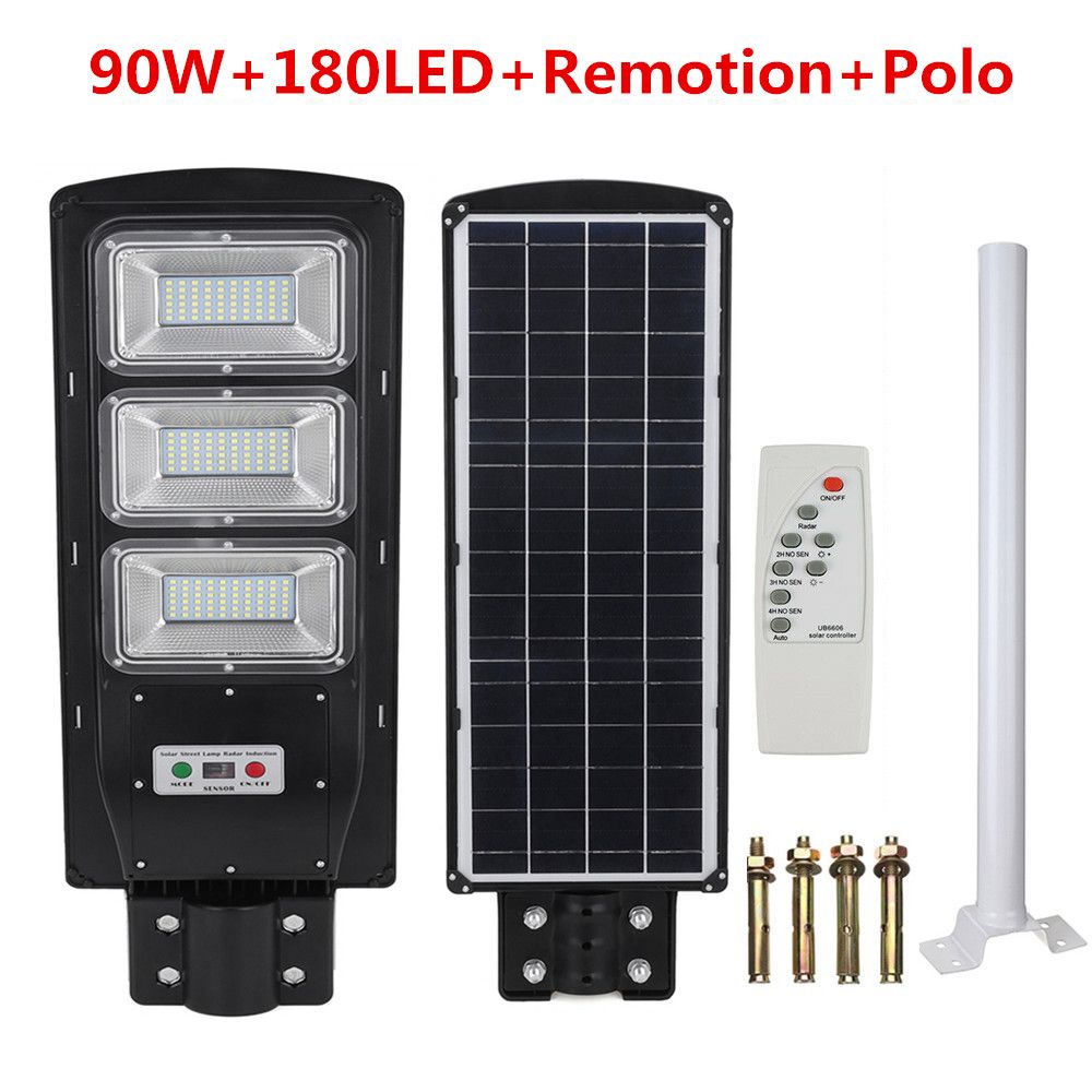 180LED-90W-Solar-Street-Light-Motion-Sensor-Outdoor-Garden-LampMount-Pole-1633573