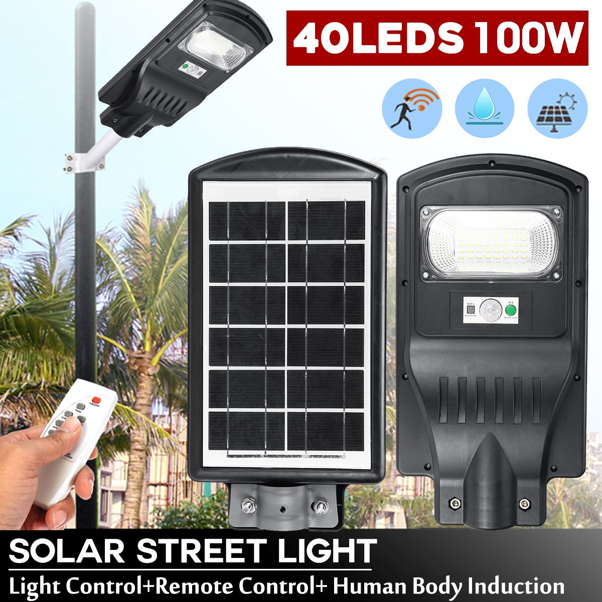 30W-LED-Solar-Light-Radar-PIR-Induction-Outdoor-Street-Wall-Lamp--Remote-Control-1691295